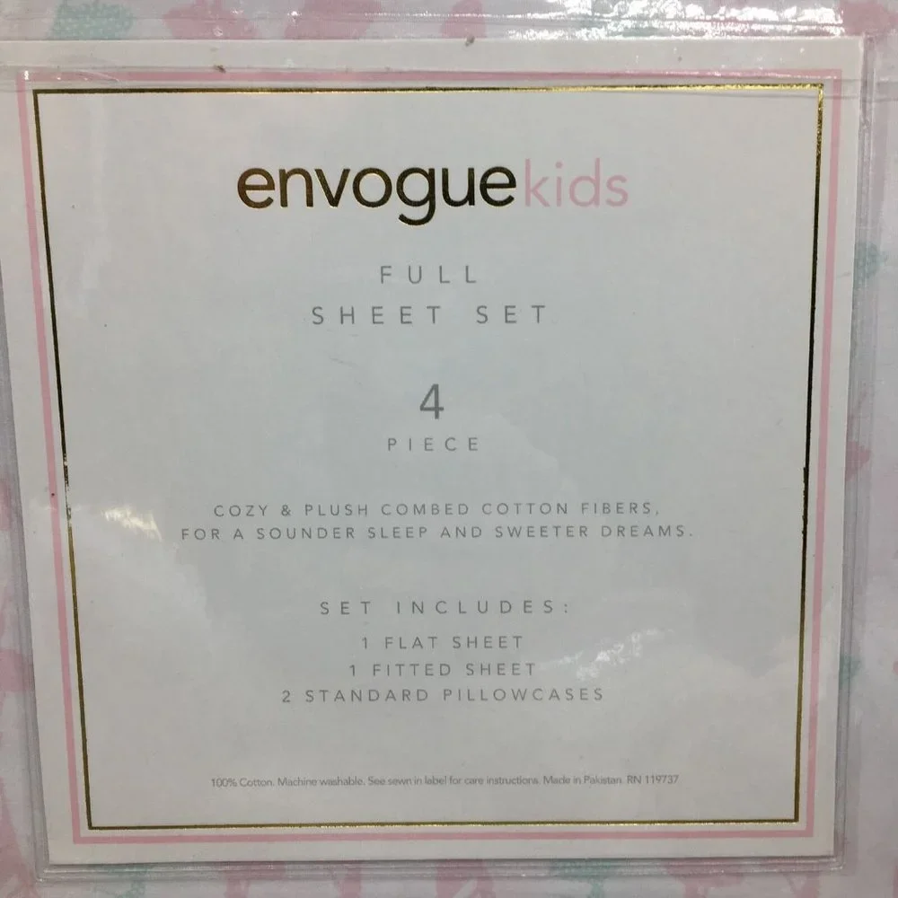 4pc Ballerina FULL Sheet Pillowcase Set Dance Ballet Pink Aqua Turquoise Envogue